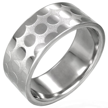 クラッシュステンレスリング(RRR073)サイズ/20号/26号 幅あり ドット 水玉模様 指輪 サージカルステンレス316L メンズ レディース ペアリング ...