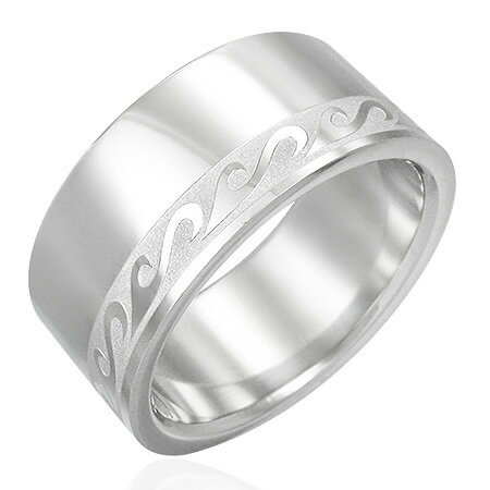 アンダーウェーブステンレスリング(RWI036)サイズ/23号 波 ウエーブ インディアンジュエリー 指輪 サージカルステンレス316L メンズ レディース ペ...