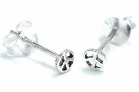 ピースマークスタッドピアス/1ペア 平和のシン...の紹介画像3
