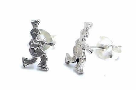 コックさんシルバーピアス/1ペア 人間 料理 おもしろ 個性 20G 20ゲージ シルバー925 スターリングシル..