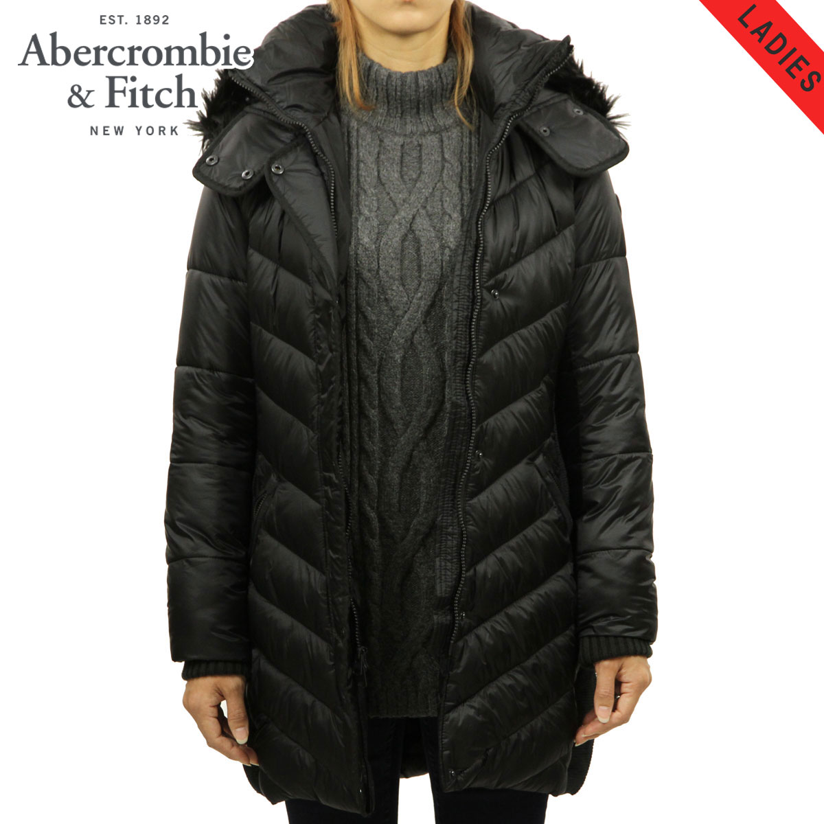 アバクロ アウター レディース 正規品 Abercrombie＆Fitch ジャケット QUILTED NYLON PARKA 144-442-0502-900 D00S20