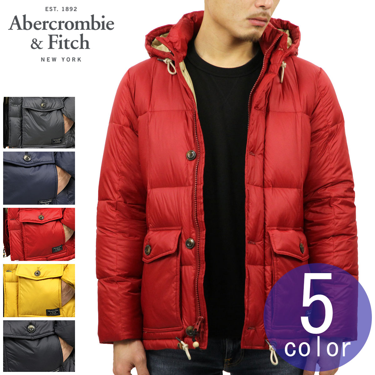 アバクロ アウター メンズ 正規品 Abercrombie＆Fitch ジャケット フード付き ダウンジャケット DOWN-FILLED PUFFER COATの商品画像