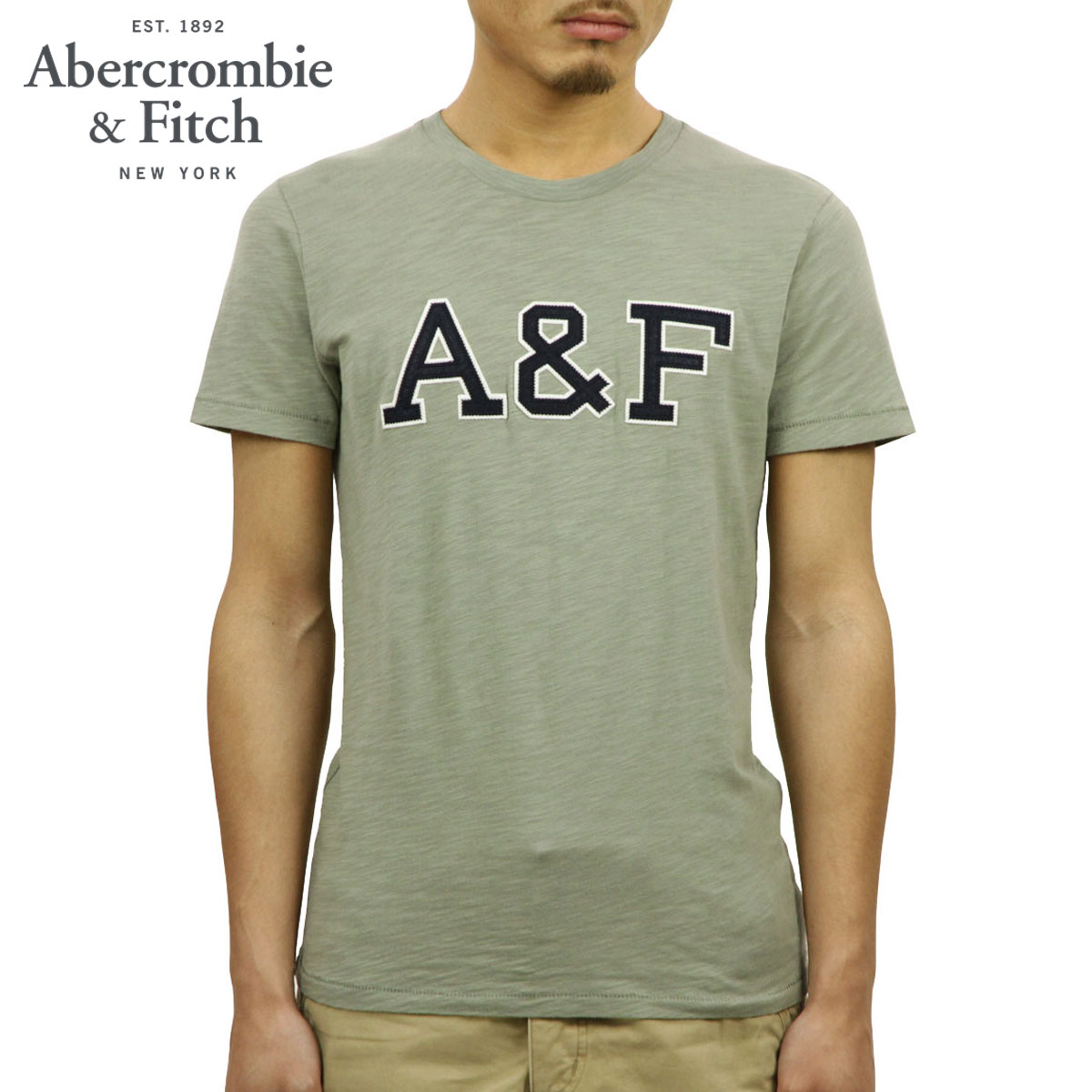 アバクロ Tシャツ 正規品 Abercrombie＆Fitch 半袖Tシャツ クルーネック LOGO GRAPHIC TEE 123-238-2346-302