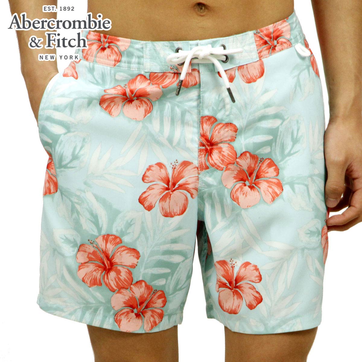 アバクロ 水着 メンズ 正規品 Abercrombie＆Fitch スイムパンツ CLASSIC BOARDSHORTS 7-Inseam Mid-Length 133-350-0591-226 父の日 プレゼント ラッピング