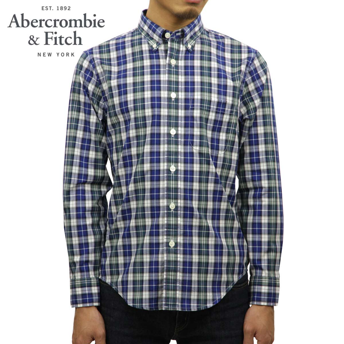 アバクロ シャツ メンズ 正規品 Abercrombie&Fitch 長袖シャツ ボタンダウンシャツ OXFORD SHIRT 125-125-0788-229...