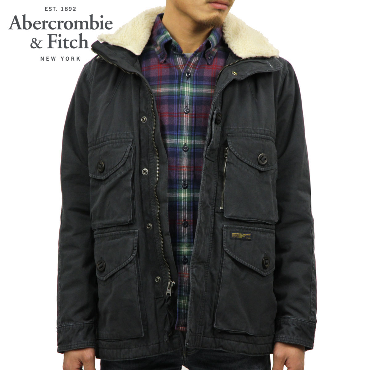 アバクロ アウター メンズ 正規品 Abercrombie＆Fitch ジャケット ハミルトンジャケット REMOVABLE SHERPA COMBAT JACKET 132-327-0566-900