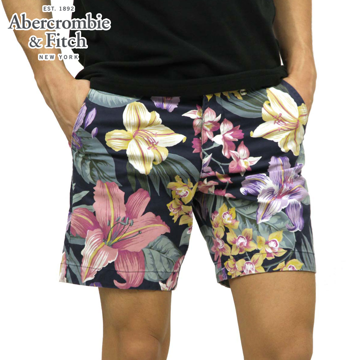 アバクロ ショートパンツ メンズ 正規品 Abercrombie＆Fitch ボトムス ハーフパンツ PLAINFRONT SHORTS 7 INSEAM MID-LENGTH 128-283-0852-206