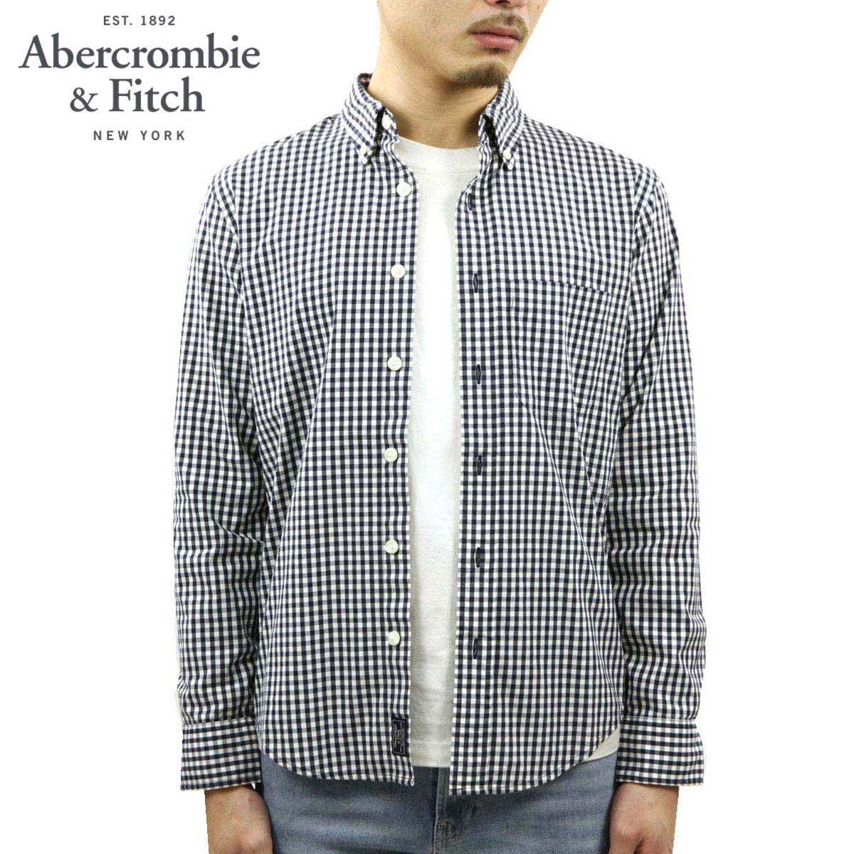 アバクロ シャツ メンズ 正規品 Abercrombie＆Fitch 長袖シャツ ボタンダウンシャツ GINGHAM POPLIN SHIRT 125-125-1002-228