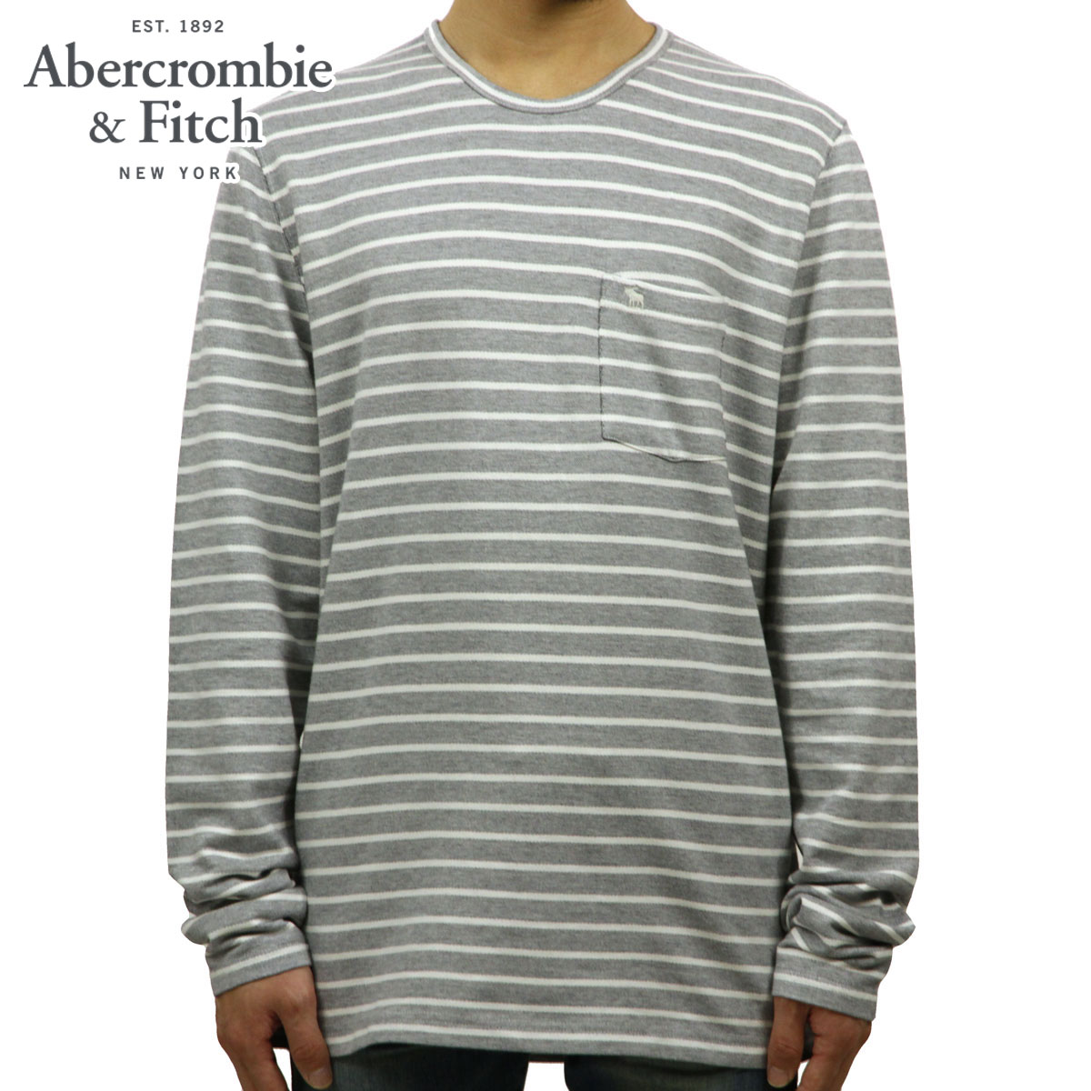 アバクロ ロンT メンズ 正規品 Abercrombie＆Fitch 長袖Tシャツ STRIPE KNIT TEE 124-236-1357-023 D00S20