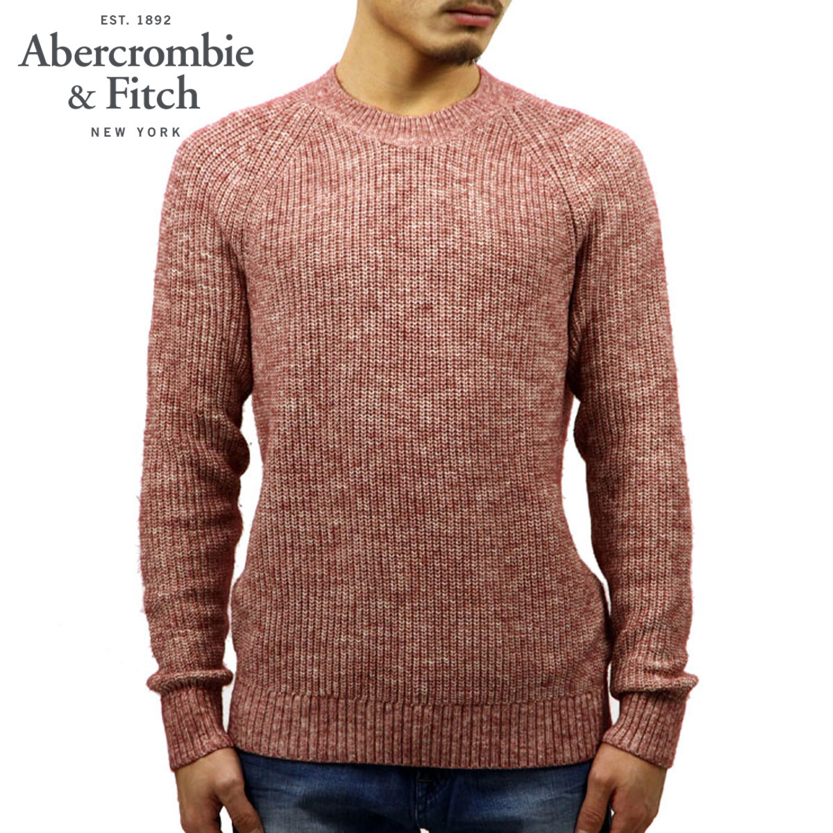 30%OFFクーポンセール  アバクロ セーター メンズ 正規品 Abercrombie＆Fitch クルーネックセーター CREW KNIT SWEATER 120-201-1116-610 父の日 プレゼント ラッピング