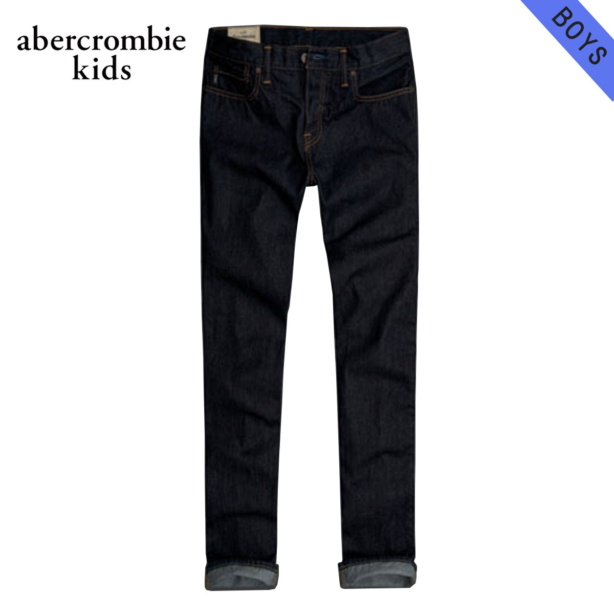 アバクロキッズ ジーンズ ボーイズ 子供服 正規品 AbercrombieKids ジーパン a&f slim straight jeans clean rinse DARK D20S30 父の日 プレゼント ラッピング