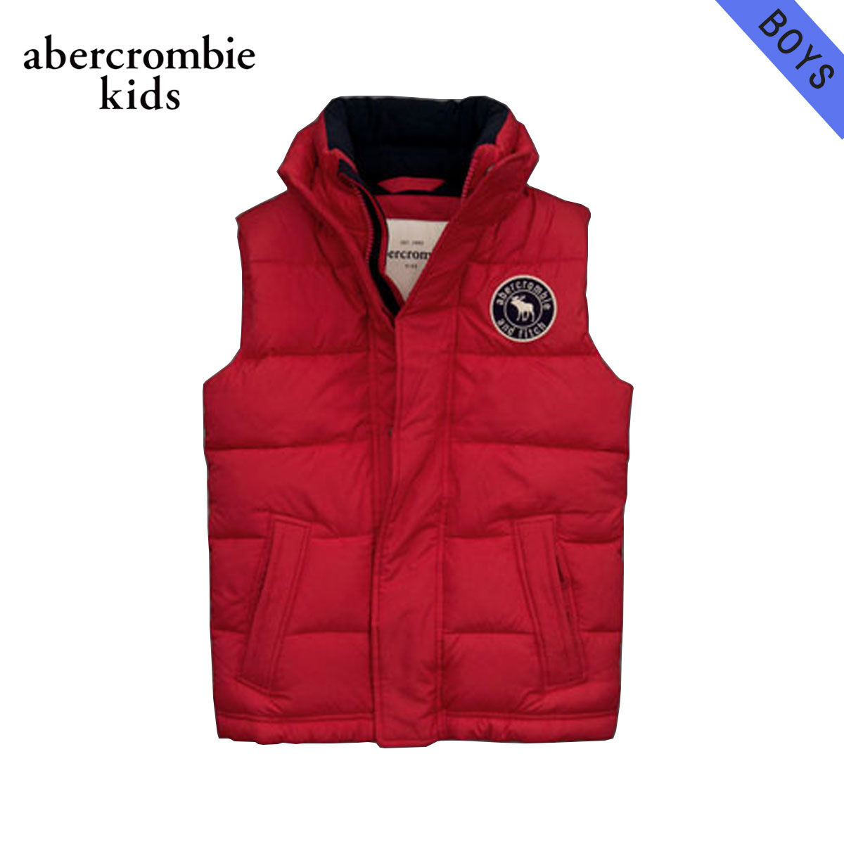 アバクロキッズ ベスト ボーイズ 子供服 正規品 AbercrombieKids アウター puffer vest RED D20S30 父..