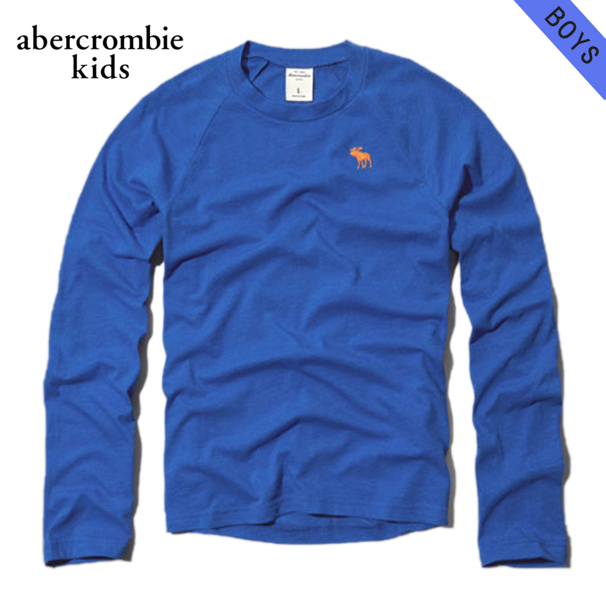 アバクロキッズ Tシャツ ロンT ボーイズ 子供服 正規品 AbercrombieKids 長袖Tシャツ crew long sleeve tee 224-663-0338-026 D20S30 父の日 プレゼント ラッピング