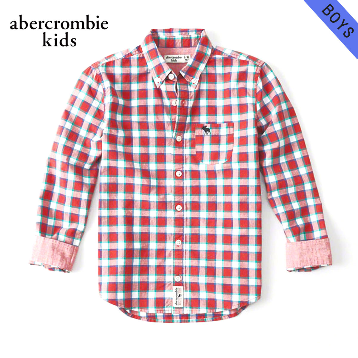 アバクロキッズ シャツ ボーイズ 子供服 正規品 AbercrombieKids 長袖シャツ long sleeve poplin shirt 225-680-0747-050 父の日 プレゼント ラッピング