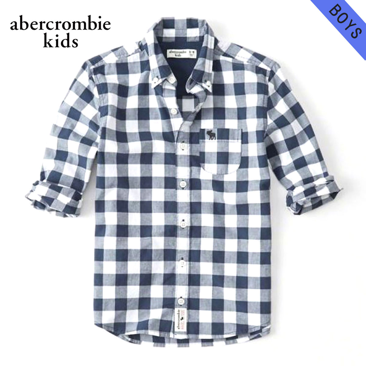 アバクロキッズ シャツ ボーイズ 子供服 正規品 AbercrombieKids 長袖シャツ long sleeve poplin shirt 225-680-0736-023 父の日 プレゼント ラッピング