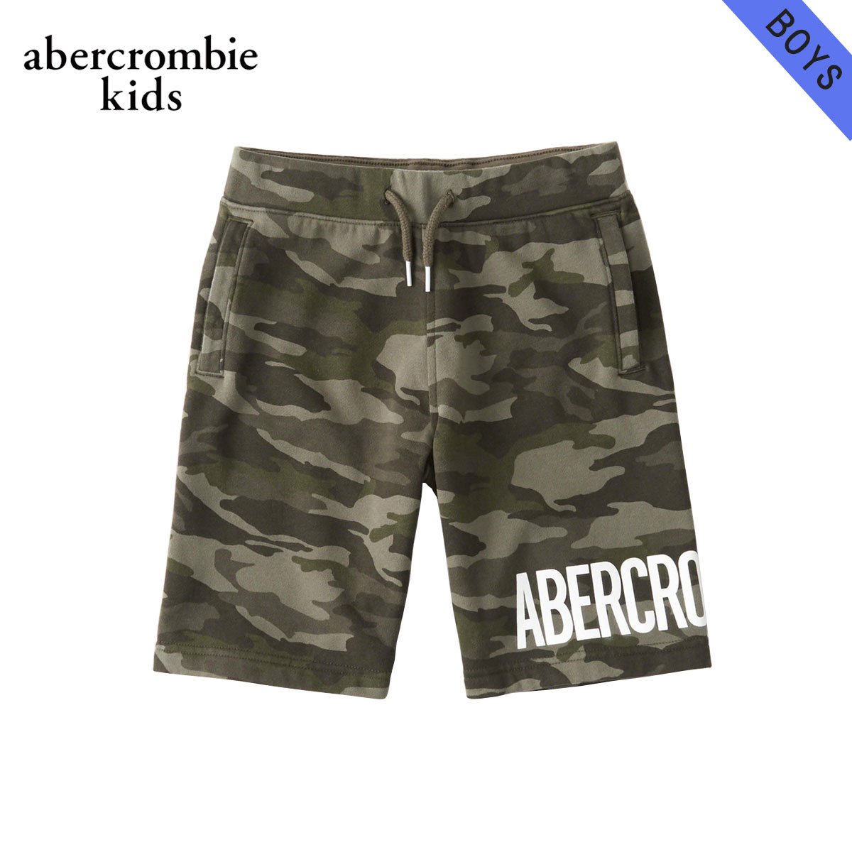  アバクロキッズ スウェット ボーイズ 子供服 正規品 AbercrombieKids トレーナー ハーフパンツ logo pull-on fleece shorts 228-687-0001-036