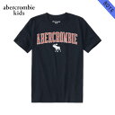 アバクロキッズ Tシャツ ボーイズ 子供服 正規品 AbercrombieKids 半袖Tシャツ クルーネック ロゴTシャツ embroidered logo tee 223-619-1117-023