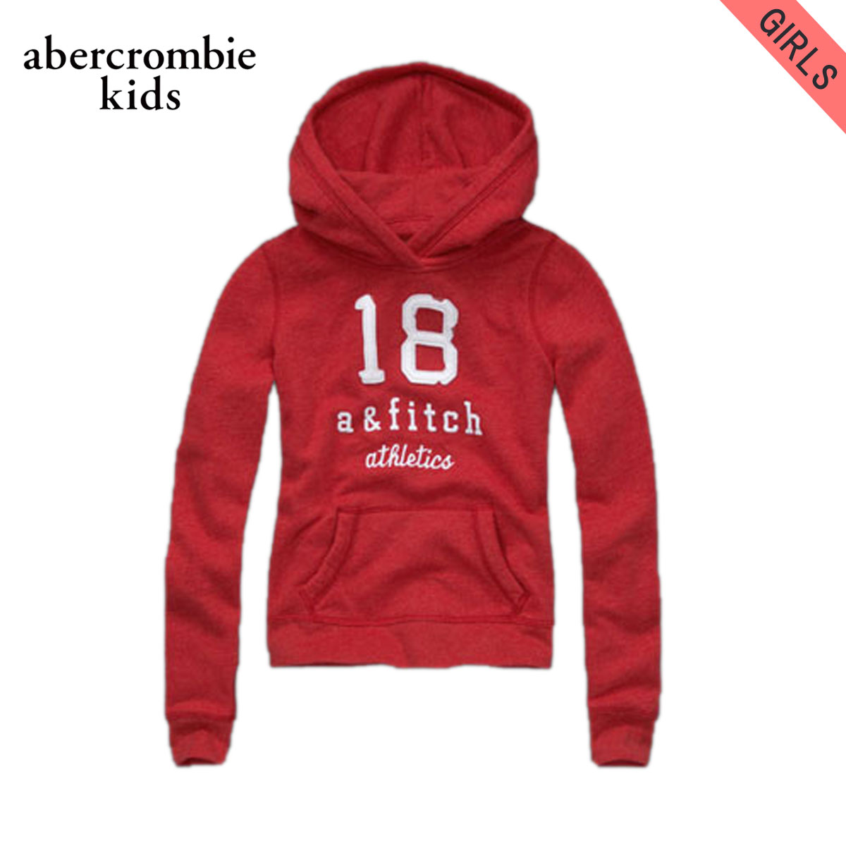 アバクロキッズ パーカー ガールズ 子供服 正規品 AbercrombieKids プルオーバーパーカー brenna hoodie RED D30S4 父の日 プレゼント ラッピング