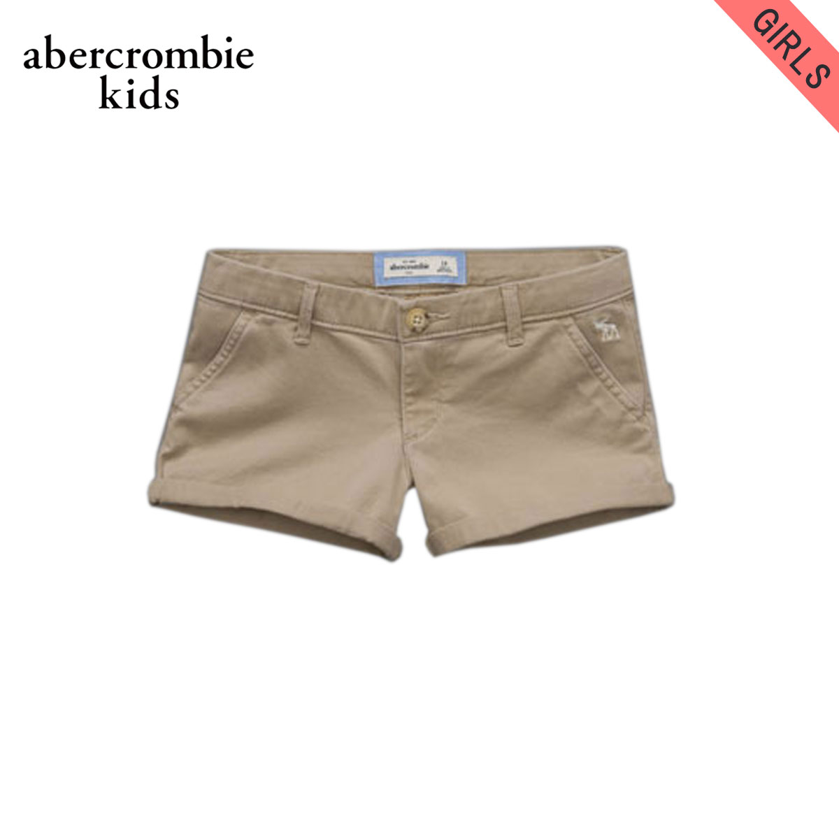 アバクロキッズ ショートパンツ ガールズ 子供服 正規品 AbercrombieKids ボトムス elissa shorts KHAKI D20S30 父の日 プレゼント ラッピング