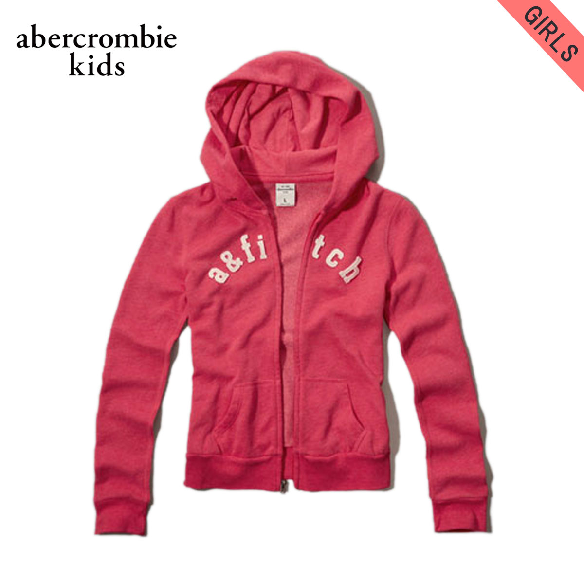 アバクロキッズ パーカー ガールズ 子供服 正規品 AbercrombieKids ジップアップパーカー shine logo hoodie 252-767-0174-062 D20S30