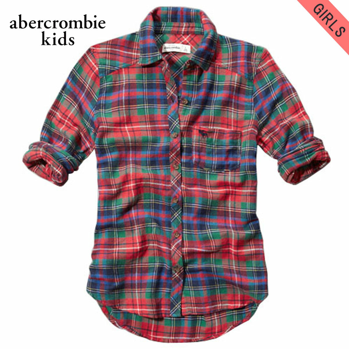 30%OFFセール  アバクロキッズ シャツ ガールズ 子供服 正規品 AbercrombieKids 長袖シャツ supersoft flannel shirt 240-780-0625-050 D20S30