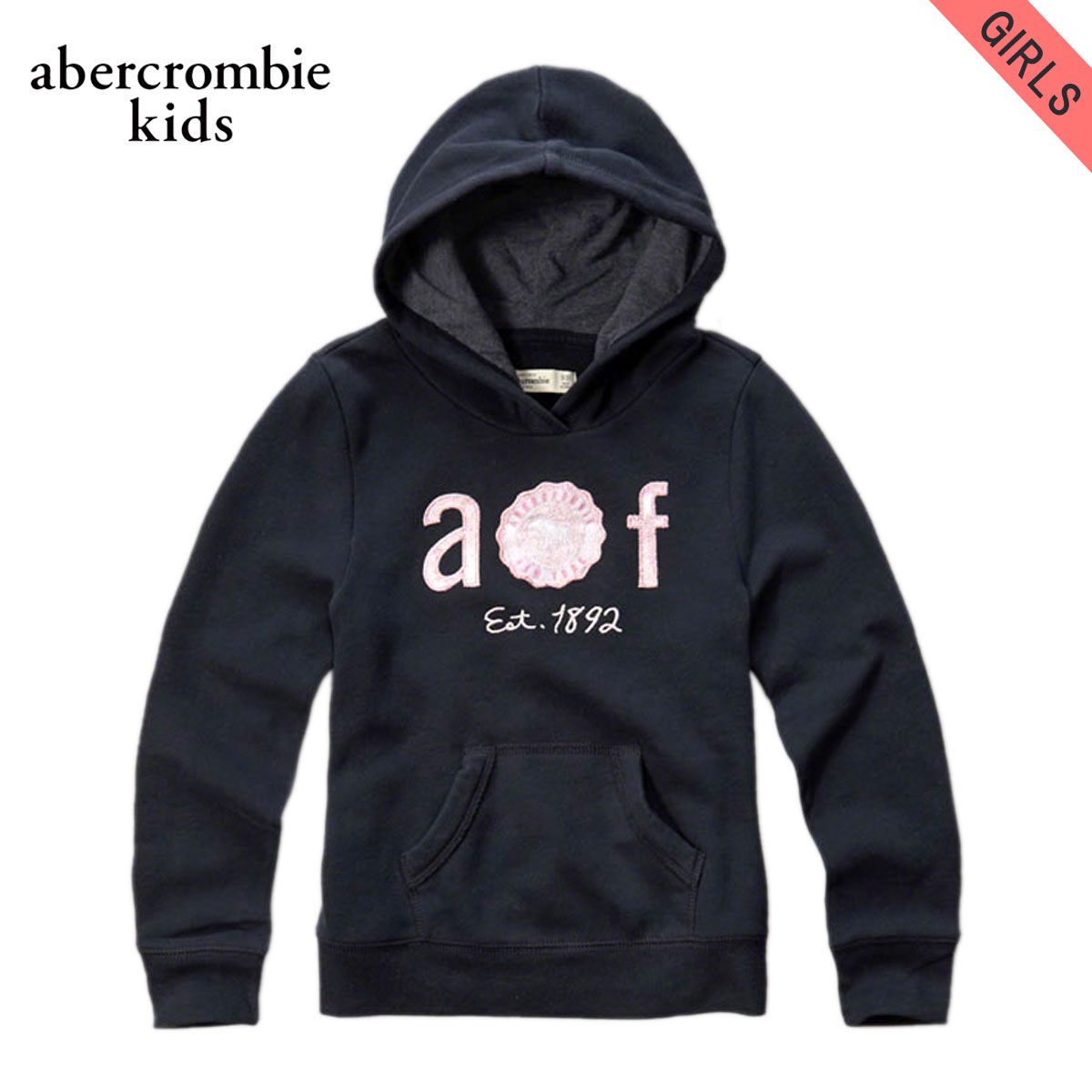 アバクロキッズ AbercrombieKids 正規品 子供服 ガールズ パーカー applique logo graphic hoodie 252-767-0237-023 D00S20