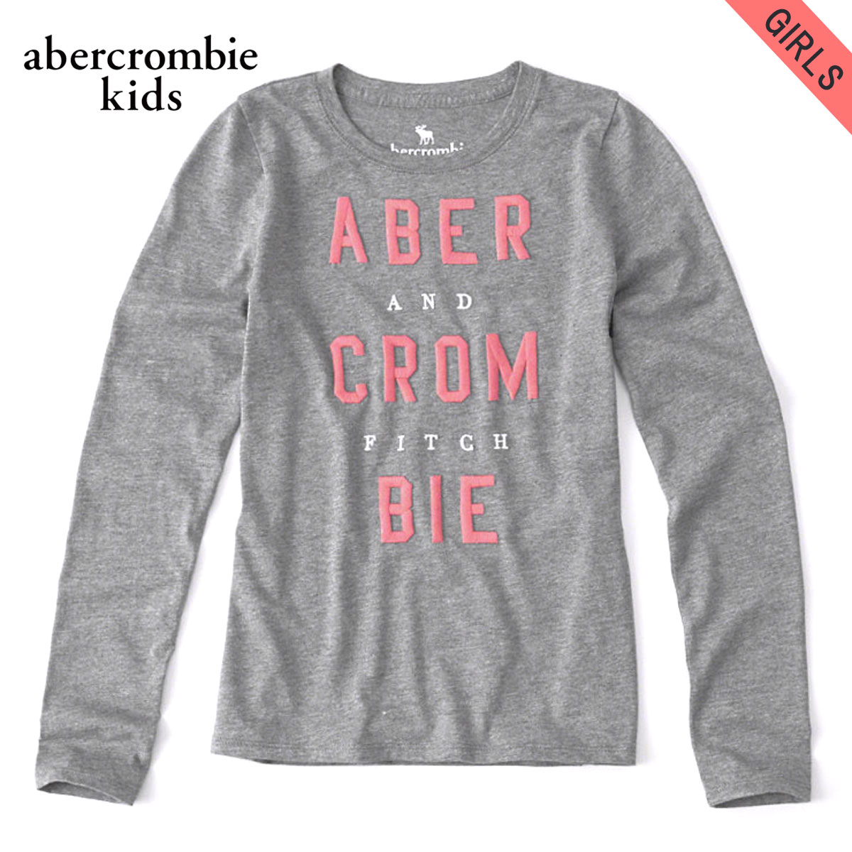 【ポイント10倍 11/1 0:00～11/1 23:59】 アバクロキッズ Tシャツ ロンT ガールズ 子供服 正規品 AbercrombieKids 長袖Tシャツ long-sleeve logo graphic tee 257-891-0030-012 D00S20