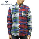 20%OFFセール 【販売期間 3/21 20:00～3/27 1:59】 アメリカンイーグル シャツ メンズ 正規品 AMERICAN EAGLE 長袖シャツ ボタンダウンシャツ AEO PATCHWORK OXFORD SHIRT 0153-9836-900