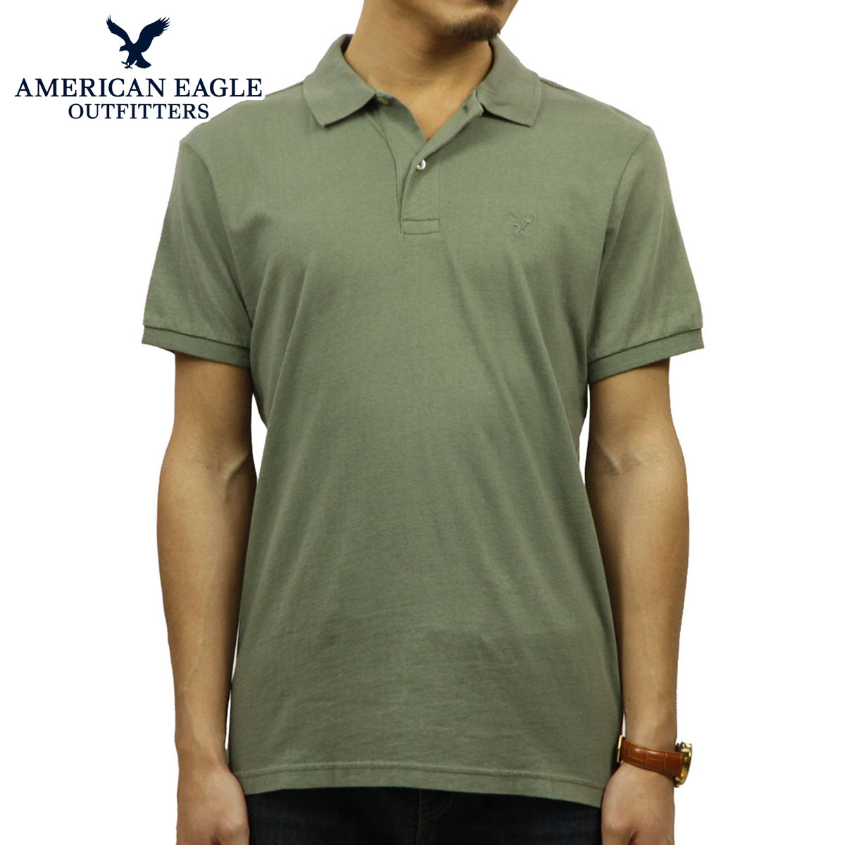 ꥫ󥤡 AMERICAN EAGLE   ݥȥ Ⱦµݥ AE Logo Jersey Polo Shirt 1165-8851-309