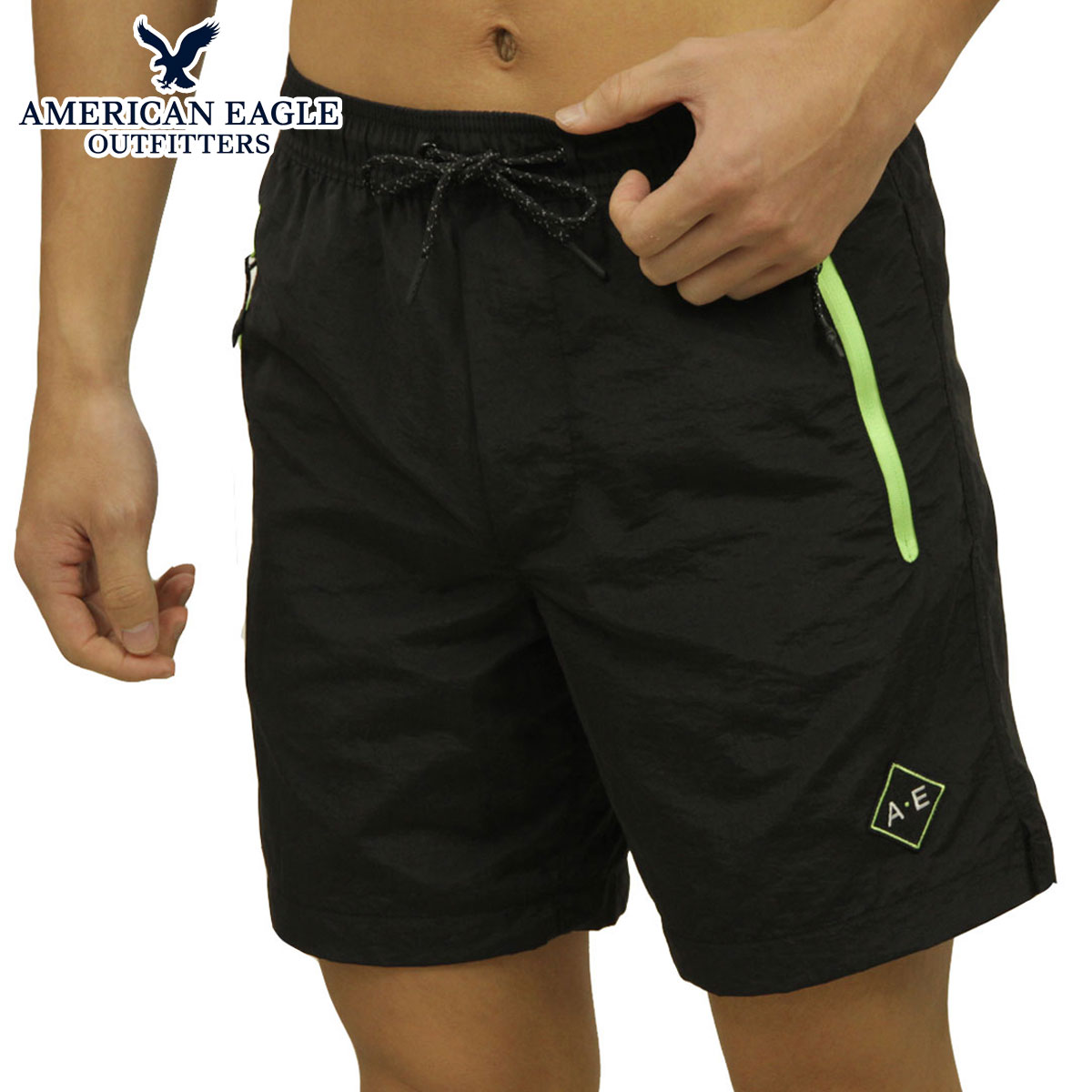 アメリカンイーグル 水着 メンズ 正規品 AMERICAN EAGLE スイムパンツ トランクス型水着 AE ALL DAY SHORT 4132-6783-001 父の日 プレゼント ラッピング