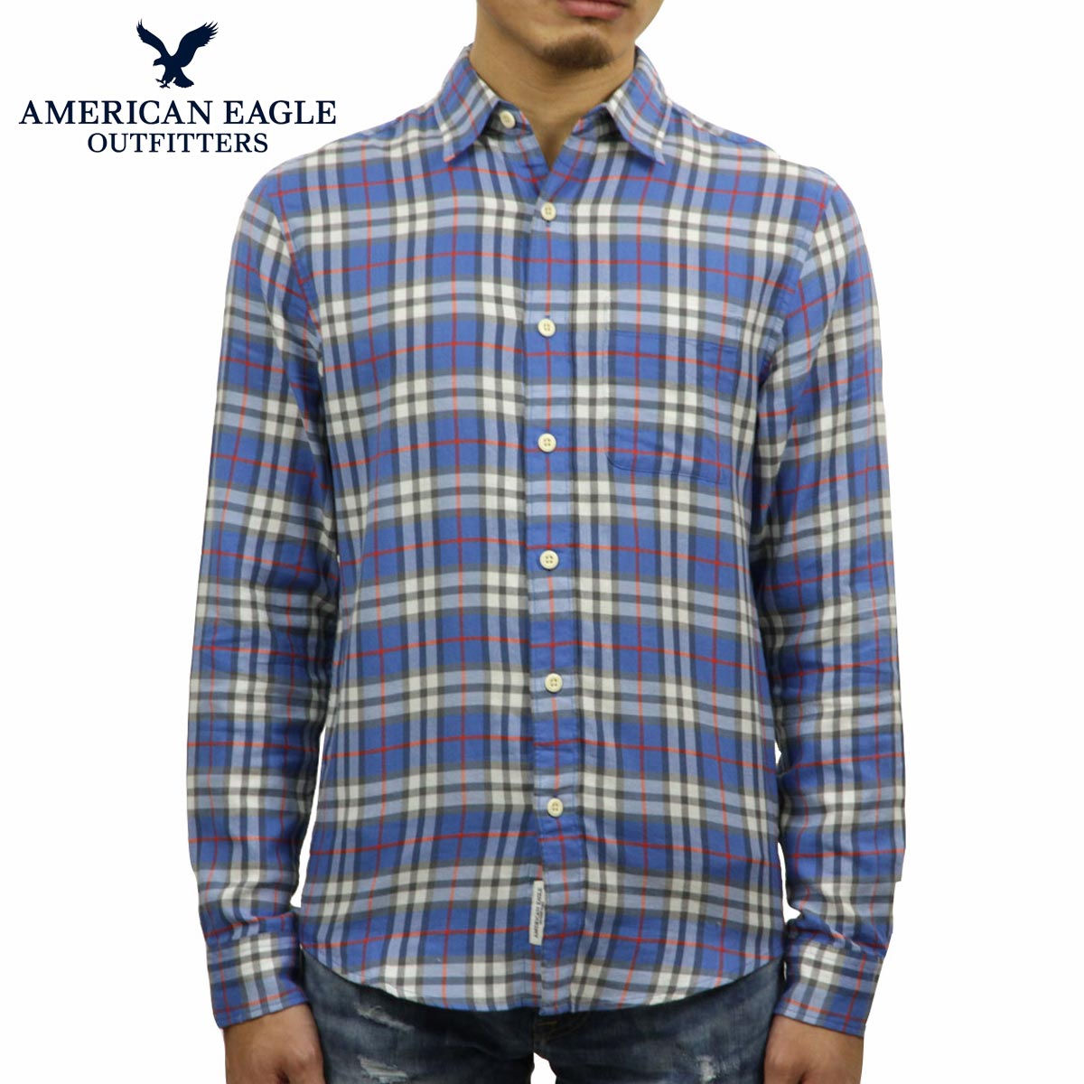 アメリカンイーグル シャツ メンズ 正規品 AMERICAN EAGLE 長袖シャツ ネルシャツ AE LIGHTWEIGHT FLANNEL SHIRT 21...