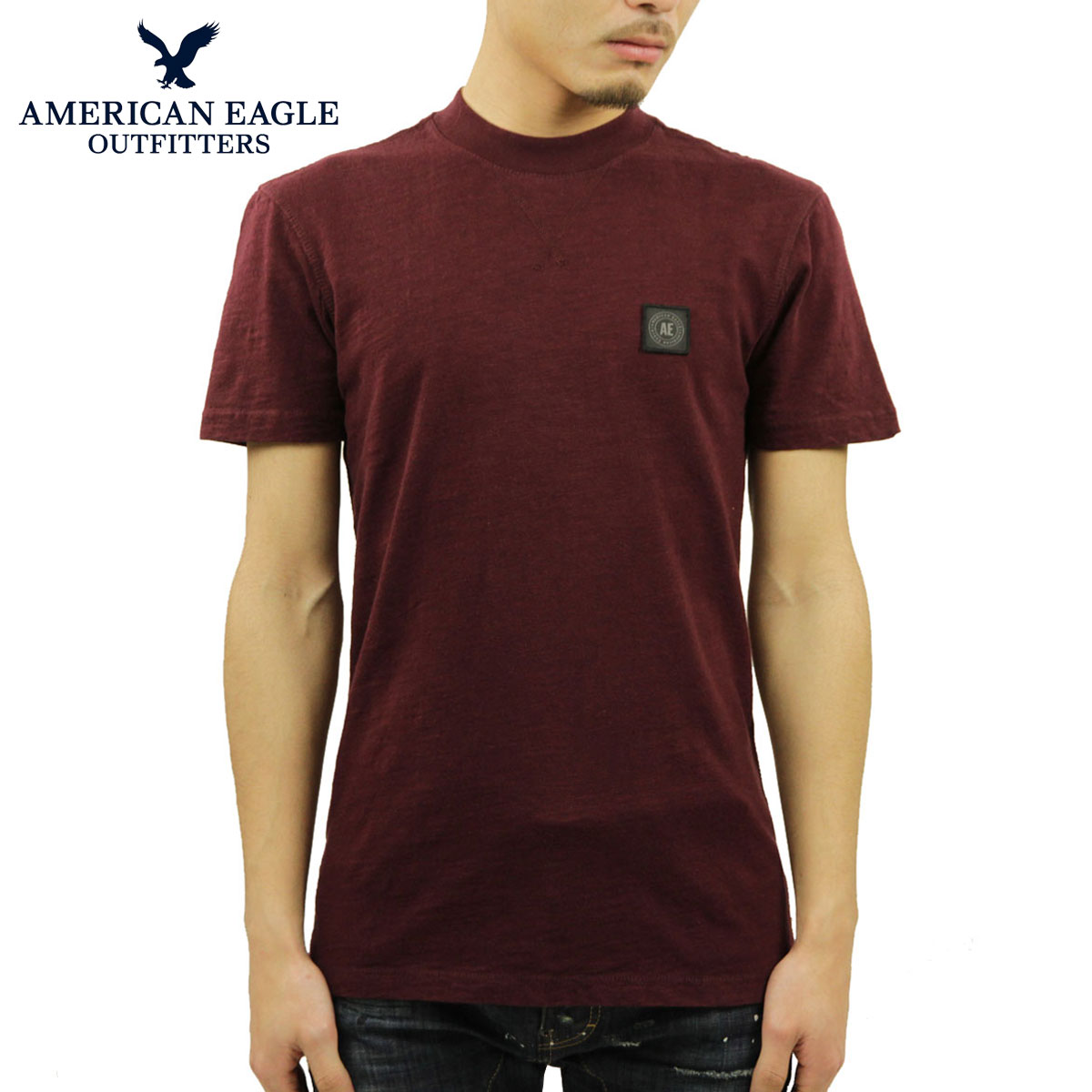  アメリカンイーグル Tシャツ 正規品 AMERICAN EAGLE 半袖Tシャツ クルーネック ロゴ AE COTTON SLUB WORKWEAR T-SHIRT 1162-9802-613