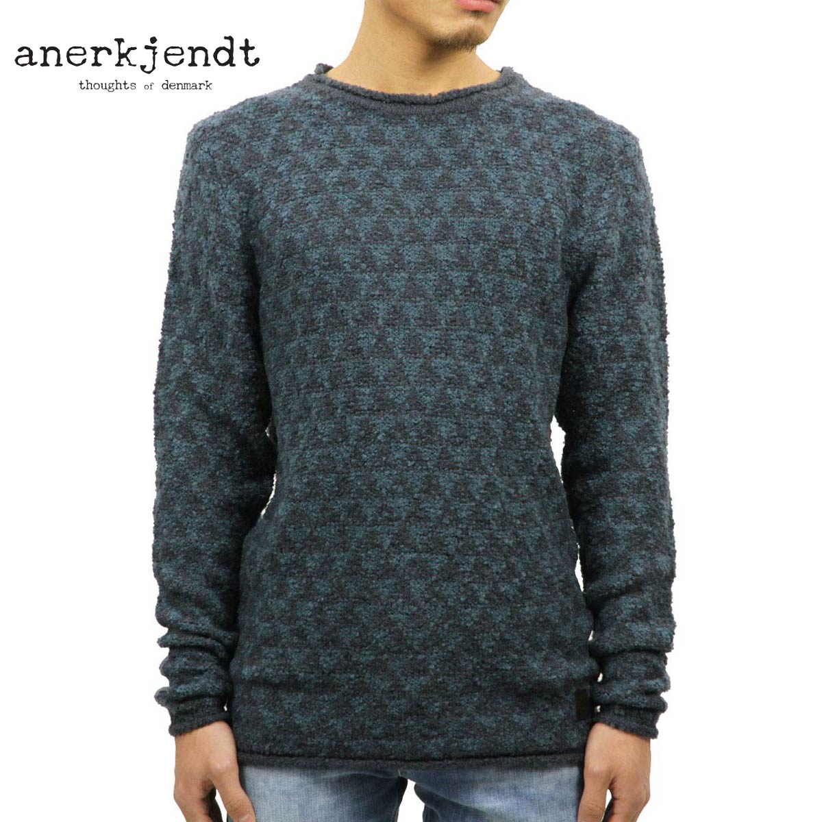 30%OFFセール  アナケット ANERKJENDT 正規販売店 正規品 メンズ セーター LENUS KNIT 9515209 Blue Nights D15S25 父の日 プレゼント ラッピング