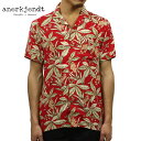  アナケット ANERKJENDT 正規販売店 メンズ 半袖開襟シャツ オープンカラーシャツ SHORT SLEEVE OPEN COLLARED SHIRT EARTH RED 9219063 2008