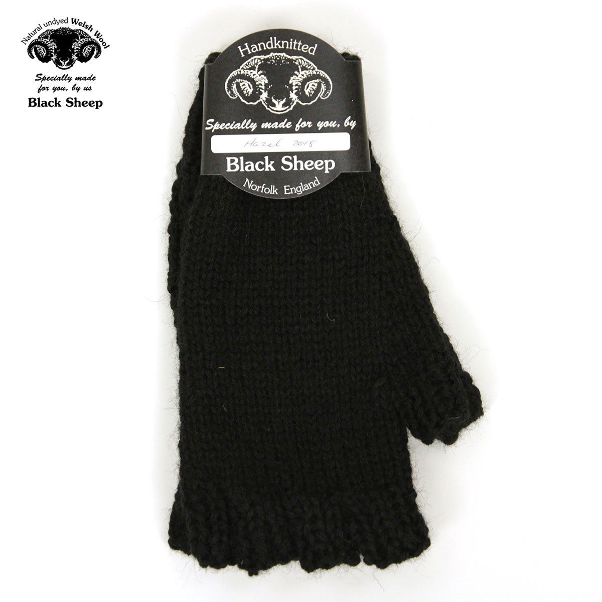 手袋 メンズ（5000円程度） ブラックシープ BLACK SHEEP 正規販売店 メンズ 手袋 BLACK SHEEP HANDMADE FINGERLESS KNIT GLOVE SM08B JET BLACK 父の日 プレゼント ラッピング