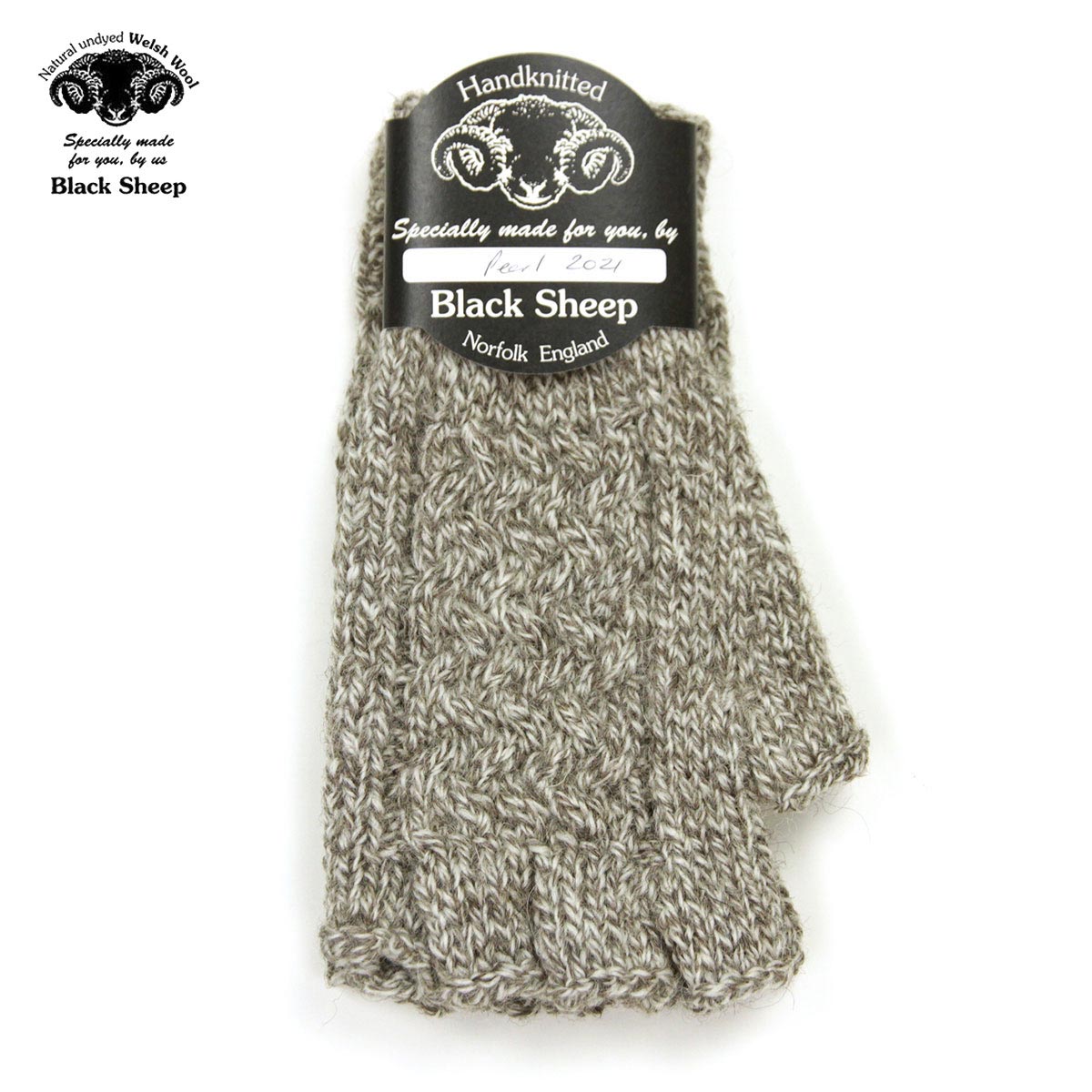 ブラックシープ BLACK SHEEP メンズ 手袋 BLACK SHEEP HANDMADE FINGERLESS CABLE KNIT GLOVE SB08B TWIST GREY