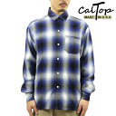 【ポイント10倍 4/24 20:00～4/27 9:59】 キャルトップ 長袖シャツ メンズ 正規品 CALTOP ACRYLIC OMBRE CHECK LONG SLEEVE SHIRTS 長袖 カルトップ チェックシャツ フレネルシャツ ネルシャツ オンブレ オールドスクール 2000LS ROYAL / WHITE