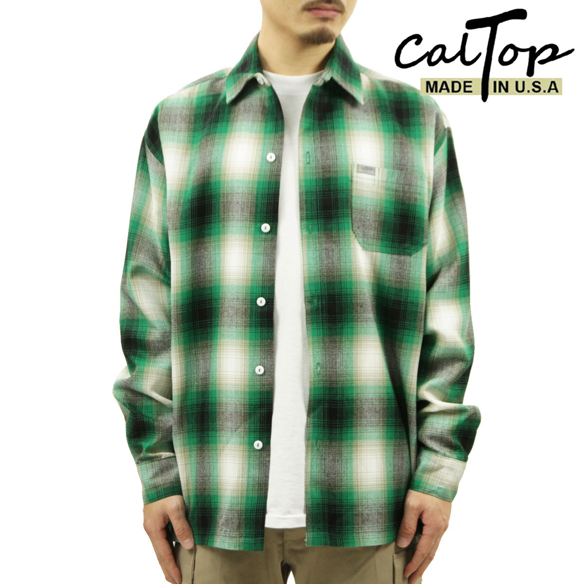 ȥå Ĺµ   CALTOP ACRYLIC OMBRE CHECK LONG SLEEVE SHIRTS Ĺµ ...
