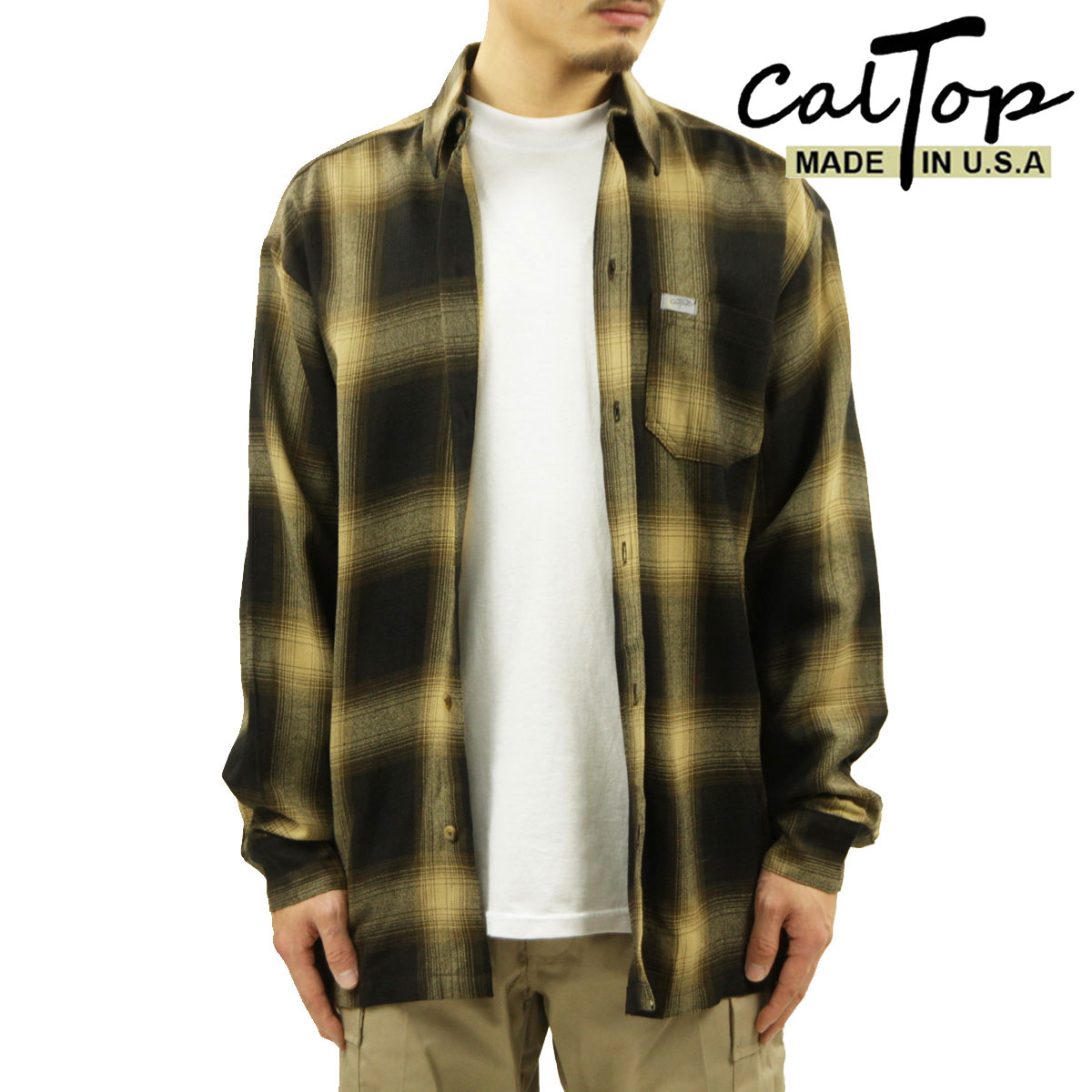 ȥå Ĺµ   CALTOP ACRYLIC OMBRE CHECK LONG SLEEVE SHIRTS Ĺµ ...