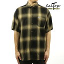 Lgbv Y Vc Ki CALTOP CALTOP ACRYLIC OMBRE CHECK SHORT SLEEVE SHIRTS BROWN / KHAKI  Jgbv `FbNVc tlVc lVc Iu I[hXN[ V[gX[u 2000SS