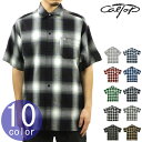 キャルトップ メンズ 半袖シャツ 正規品 CALTOP CALTOP ACRYLIC OMBRE CHECK SHORT SLEEVE SHIRTS 半袖 カルトップ チェックシャツ フレネルシャツ ネルシャツ オンブレ オールドスクール ショ…