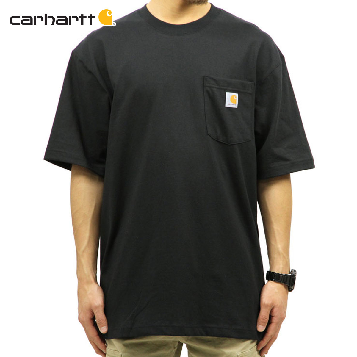 カーハート Tシャツ 正規品 CARHARTT 半袖Tシャツ WORKWEAR POCKET SHORT-SLEEVE T-SHIRT K87 BLK 父の日 プレゼント ラッピング