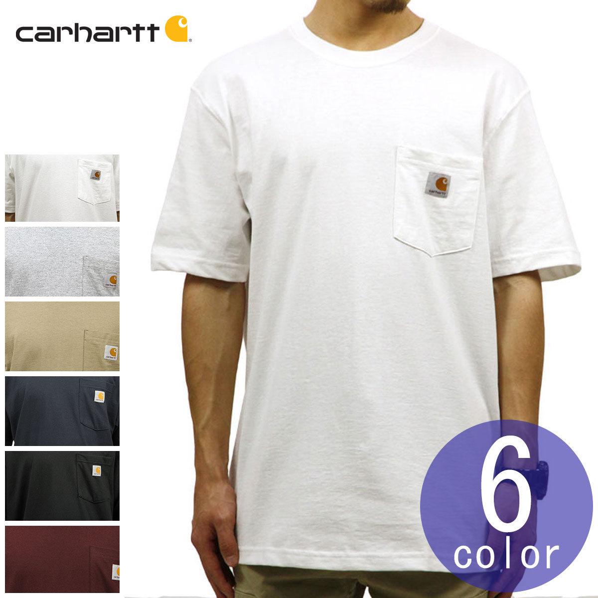 カーハート Tシャツ メンズ カーハート CARHARTT 正規品 メンズ 無地 半袖 ポケットTシャツ WORKWEAR POCKET SHORT-SLEEVE T-SHIRT K87