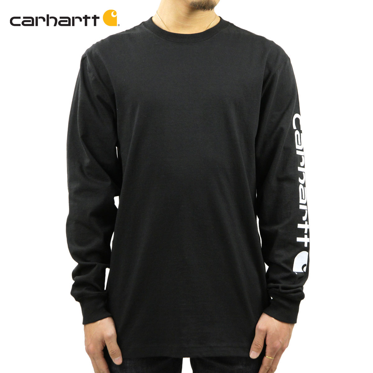 カーハート Tシャツ メンズ 正規販売店 CARHARTT ロンT 長袖Tシャツ WORKWEAR GRAPHIC LOGO LONG SLEEVE TEE K231 BLK