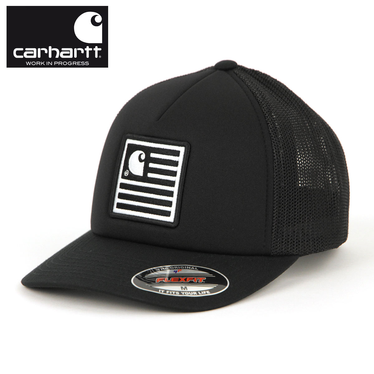 カーハート  帽子 メンズ カーハート キャップ メンズ 正規品 CARHARTT WIP キャップ 帽子 STATE PATCH TRUCKER CAP BLACK i026367-8900