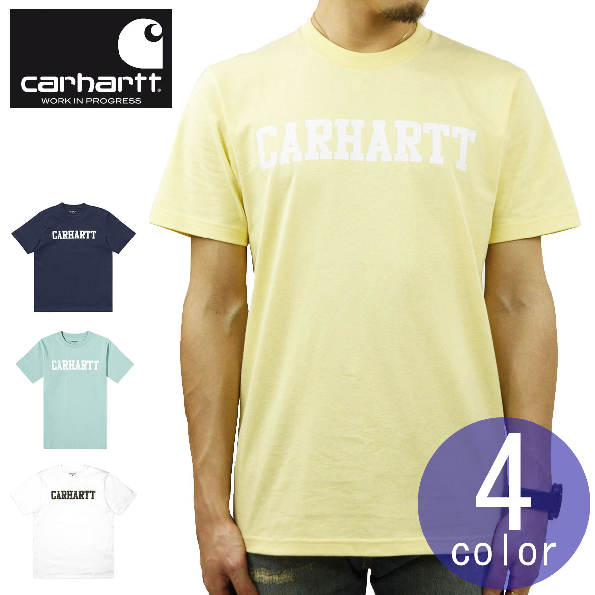 カーハート Tシャツ メンズ カーハート Tシャツ メンズ 正規販売店 CARHARTT WIP 半袖Tシャツ ロゴTシャツ SHORT SLEEVE COLLEGE T-SHIRT I024772