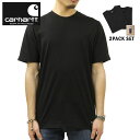 カーハート Tシャツ メンズ カーハート Tシャツ メンズ 正規販売店 CARHARTT WIP 半袖Tシャツ 2枚組 クルーネックTシャツ STANDARD CREW NECK T-SHIRT 2 PACK BLACK + BLACK I029370 933XX