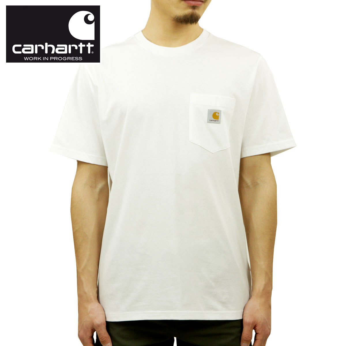 カーハート Tシャツ メンズ カーハート ポケT メンズ 正規品 CARHARTT WIP 半袖Tシャツ ポケットTシャツ S/S POCKET T-SHIRT WHITE I022091 02