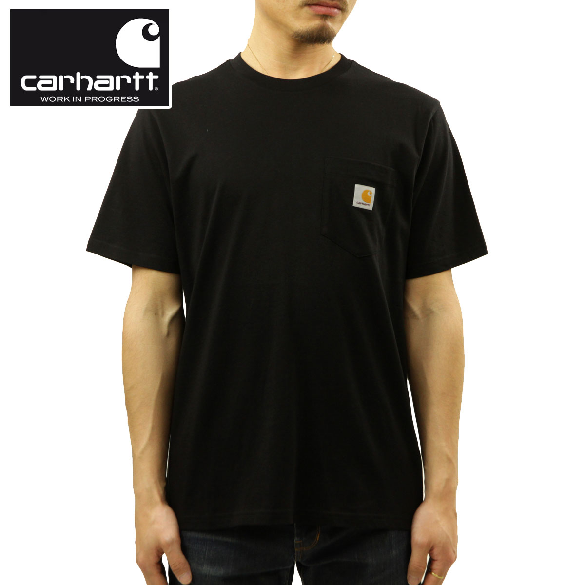 カーハート ポケT メンズ 正規品 CARHARTT WIP 半袖Tシャツ ポケットTシャツ S/S POCKET T-SHIRT BLACK I022091 89 クリスマス プレゼント ラッピング(4)