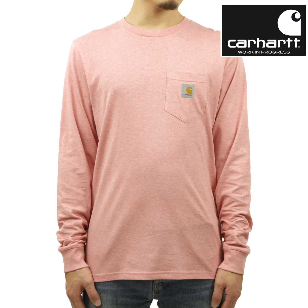 カーハート ロンT メンズ 正規品 CARHARTT WIP 長袖Tシャツ ポケットTシャツ ポケT クルーネック L/S POCKET T-SHIRT ROTHKO PINK HEATHER I022094 0TUXX